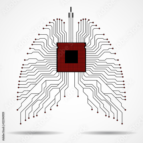 Abstract human lung, technology background, vector illustration eps 10