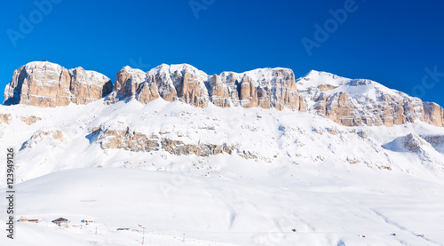 landscape with winter mountains