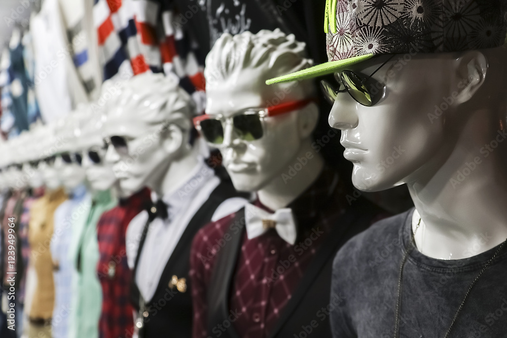 Mannequins in the department of menswear