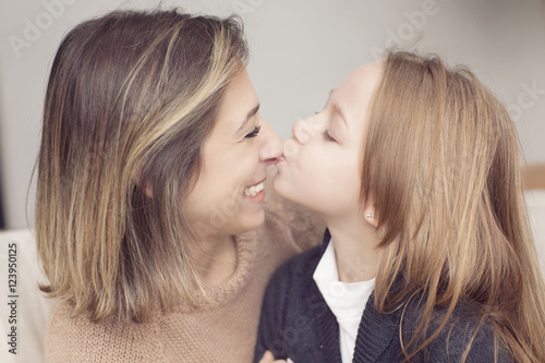 Happy mother and daughter portrait
