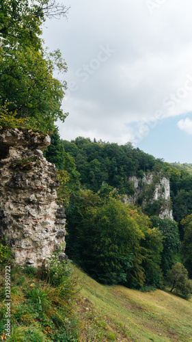 Entering the ruins of the castle can be seen from a distance already Ojcowa located on a high rock on the right side of the road.