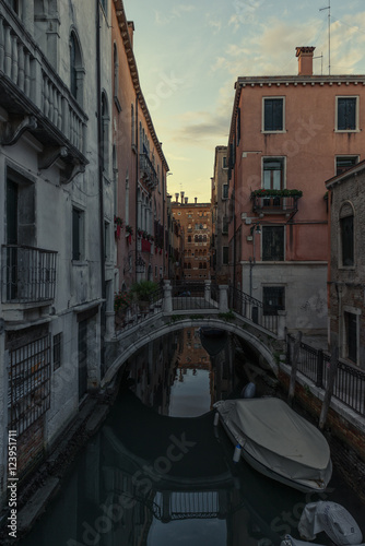 Venice city, Italy. Canals, gondola and buildings © irantzuarb