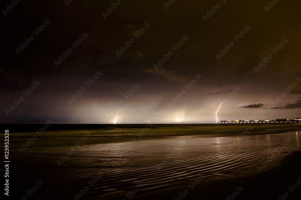 Lightning over the ocean 1