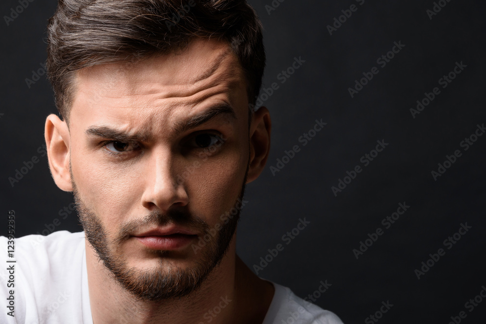 astonished guy isolated on black astonished guy isolated on black