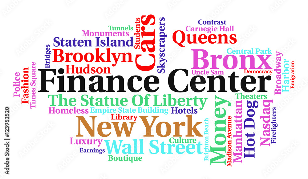 Finance center word cloud. White background. Vector illustration. Finance center word cloud. White background. Vector illustration.