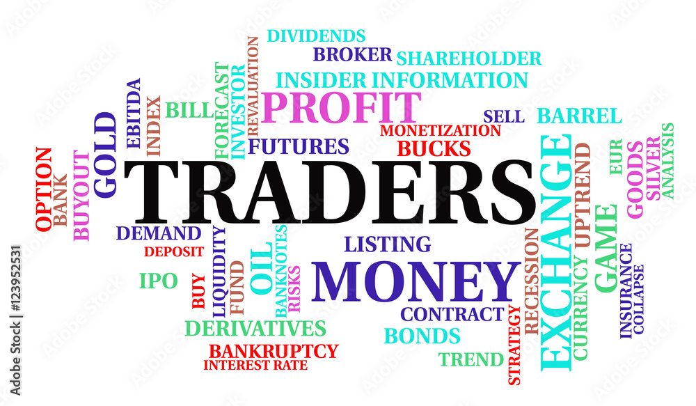 Fototapeta premium Traders word cloud. Finance concept. Vector illustration.