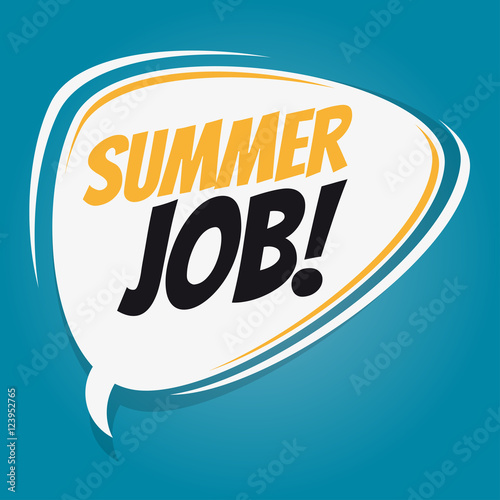 summer job retro speech balloon