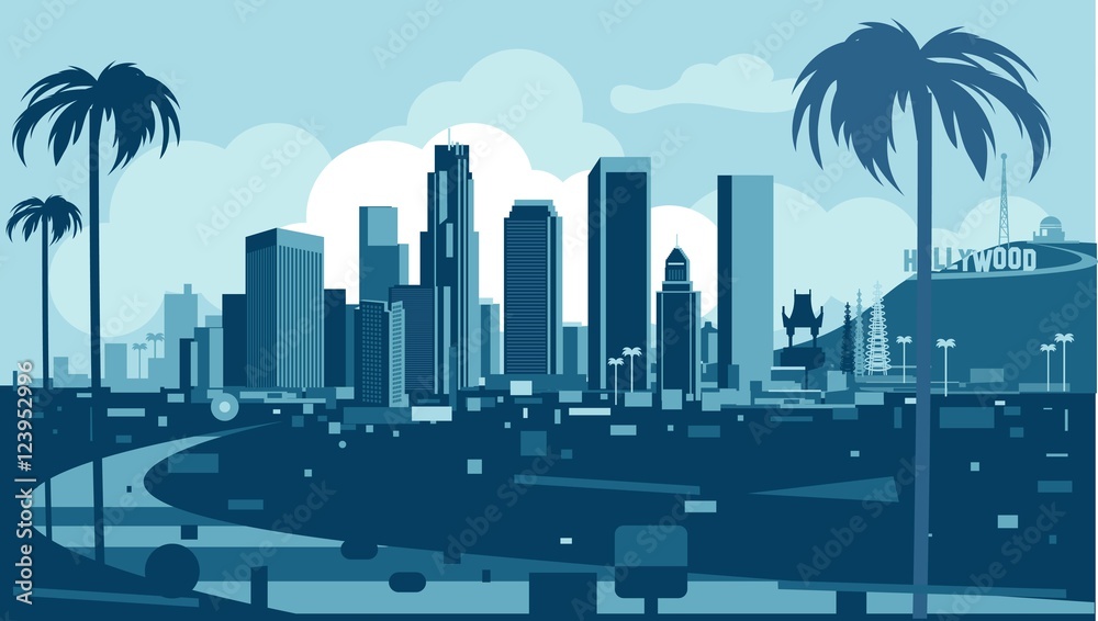 Naklejka premium Panoramę Los Angeles