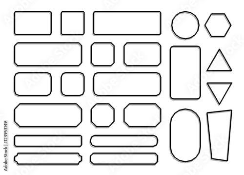 Simple set of geometric shapes in the style pixel art.