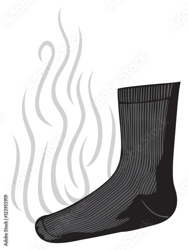 smelly (stinky) sock with a bad smell