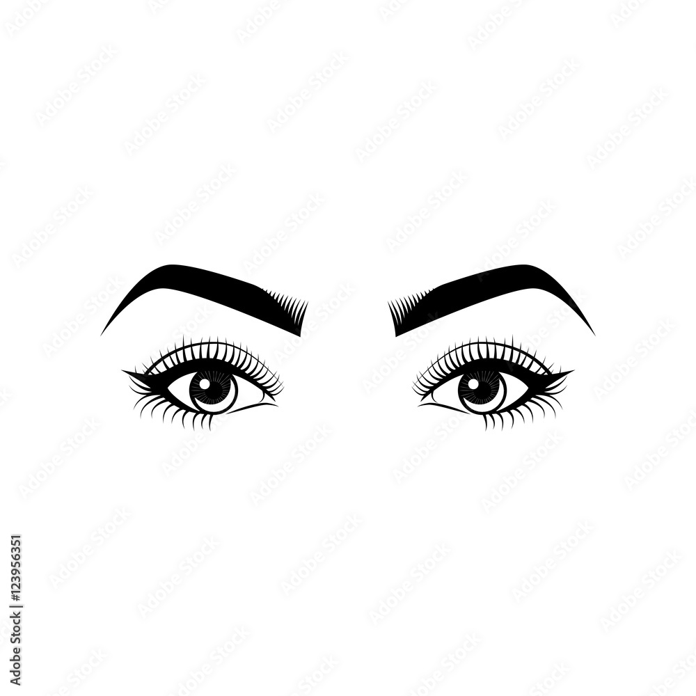 Female Eyes and Eyebrows. Beauty Industry Design Elements Vector Female Eyes and Eyebrows. Beauty Industry Design Elements Vector