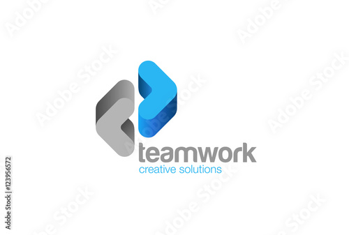 Brackets Logo abstract Teamwork Business design vector Web icon