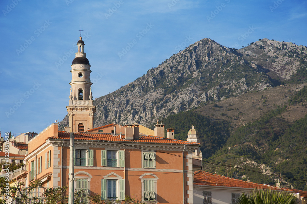 Menton town in french riviera