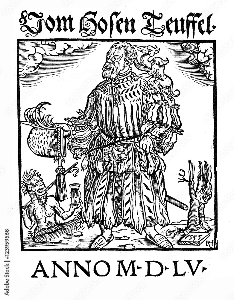 Φωτογραφία XVI century cover of Vom hosenteufel by Andreas Musculus German Lutheran theolog