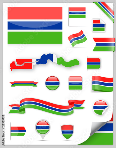 Free Download Gambia Flag Set - Vector Collection - GFXLoad