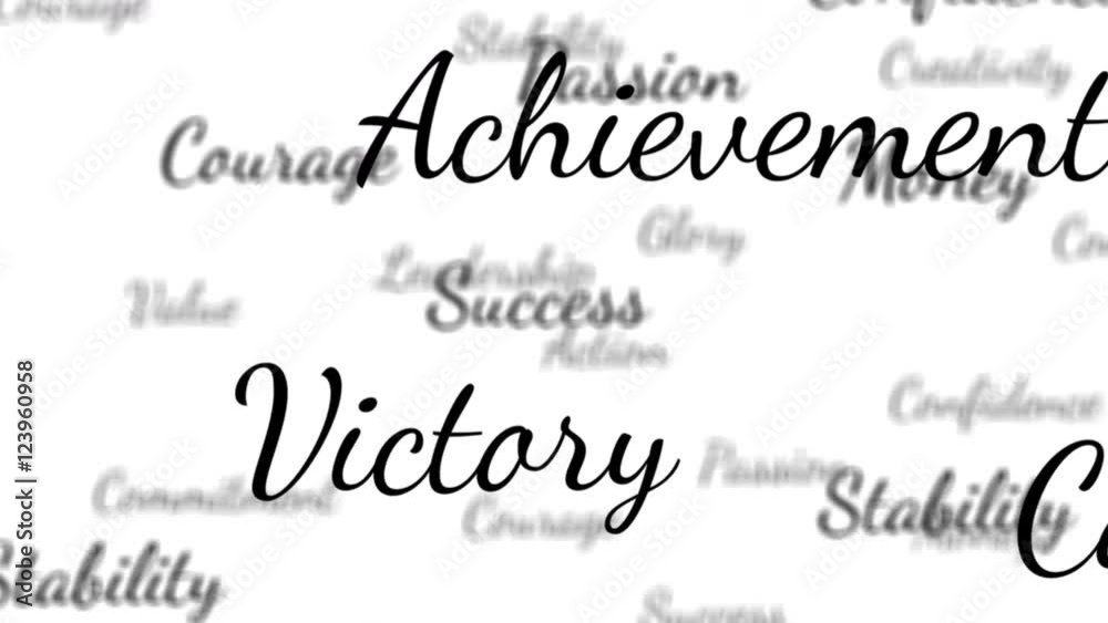 Success words background loop with matte Success words background loop with matte