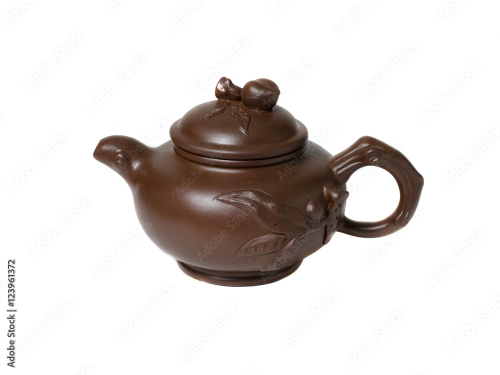 Clay teapot for tea in Chinese style. Clay teapot for tea in Chinese style.