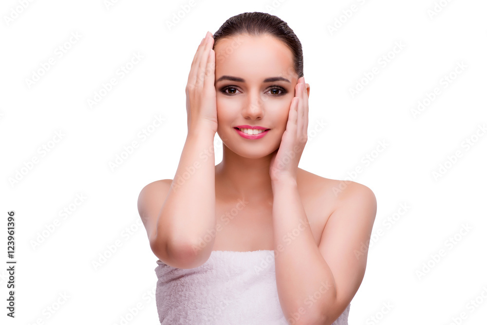 Beautiful woman in fashion concept isolated on white