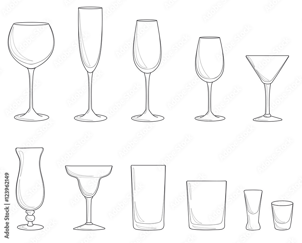 Verschiedene Cocktail- und Weingläser
