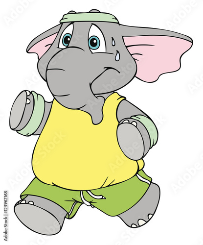 Elefant treibt Sport