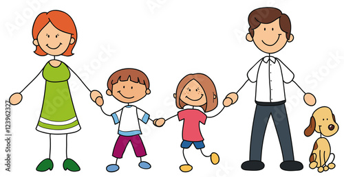 Glückliche Familie mit Hund