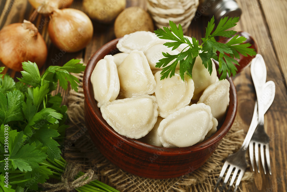 Vareniki with potato and onions Vareniki with potato and onions