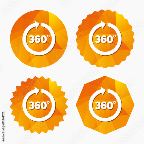 Angle 360 degrees sign icon. Geometry math symbol.