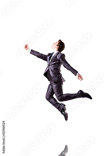 Funny businessman isolated on the white background