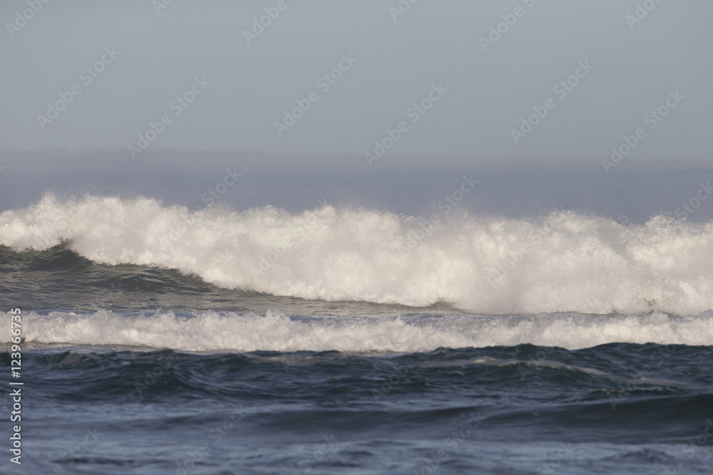 Waves crashing on beach in Morro Bay California