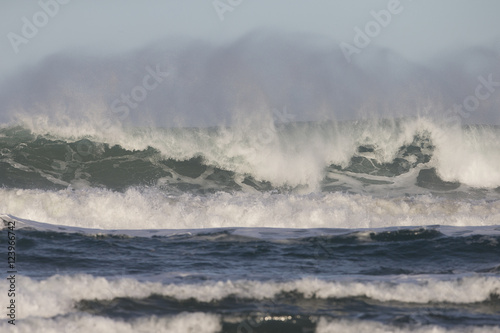 Waves crashing on beach in Morro Bay California