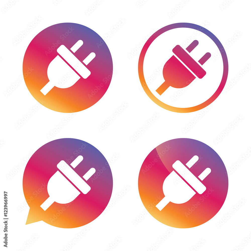 Electric plug sign icon. Power energy symbol. Electric plug sign icon. Power energy symbol.