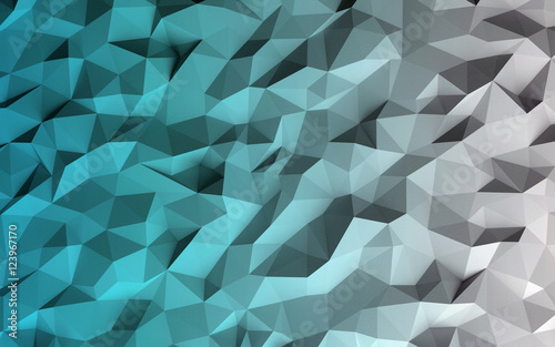 Abstract low poly geometric (polygonal triangular) background. 3d illustration