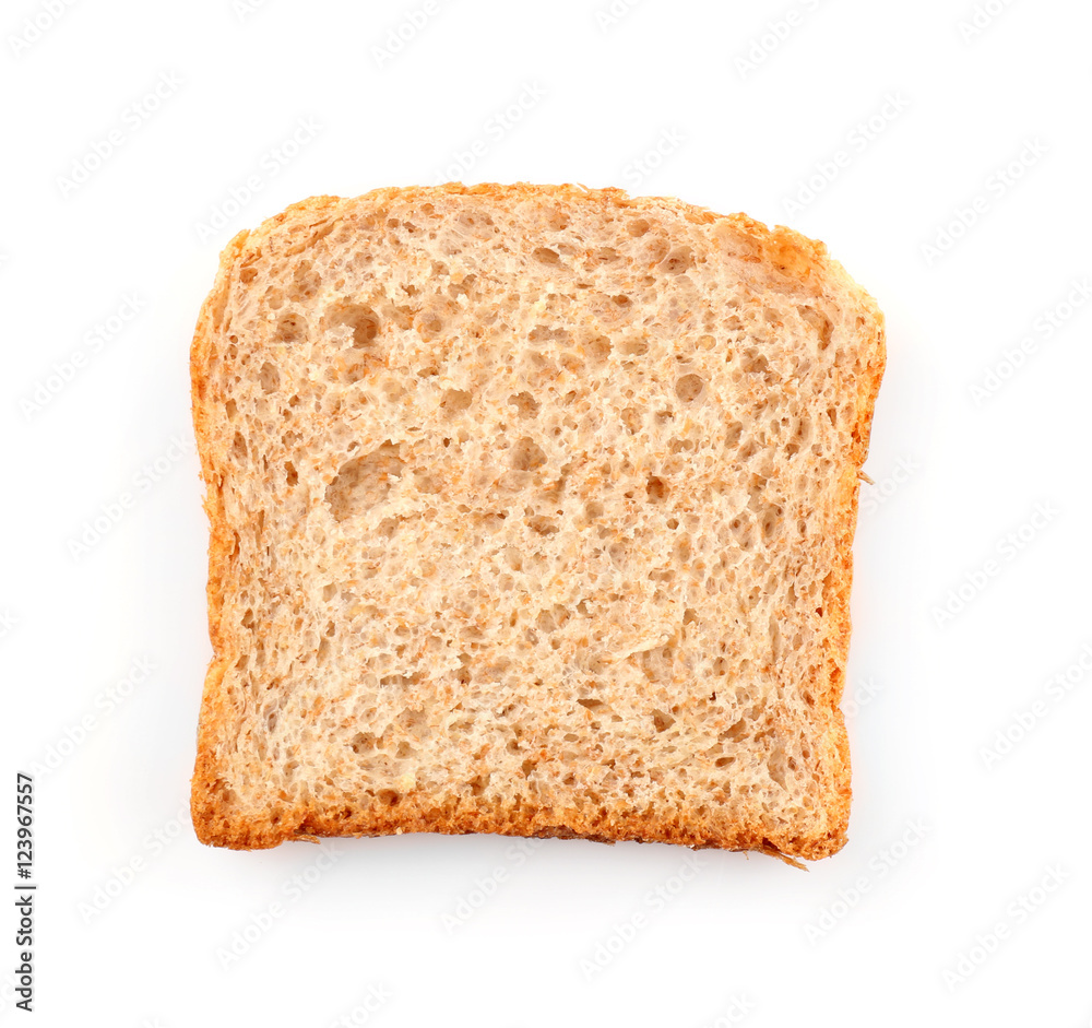Bread slice, isolated on white