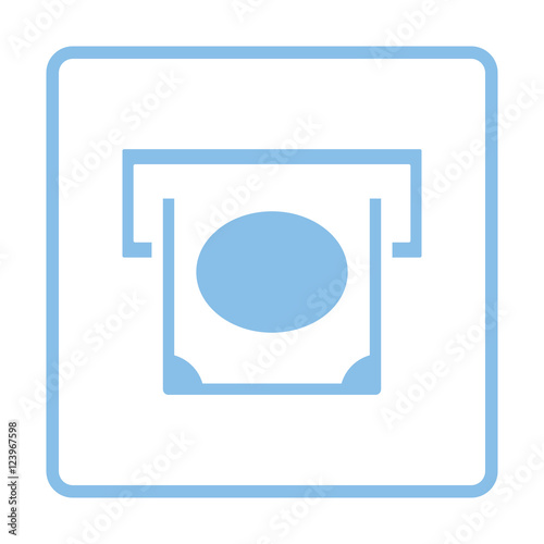 Banknote sliding from atm slot icon