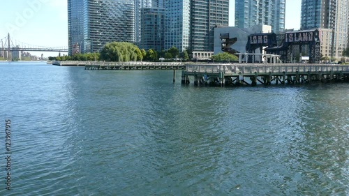 Waves on East River, Docks in Long Island City, Queens, New York City Waterfront