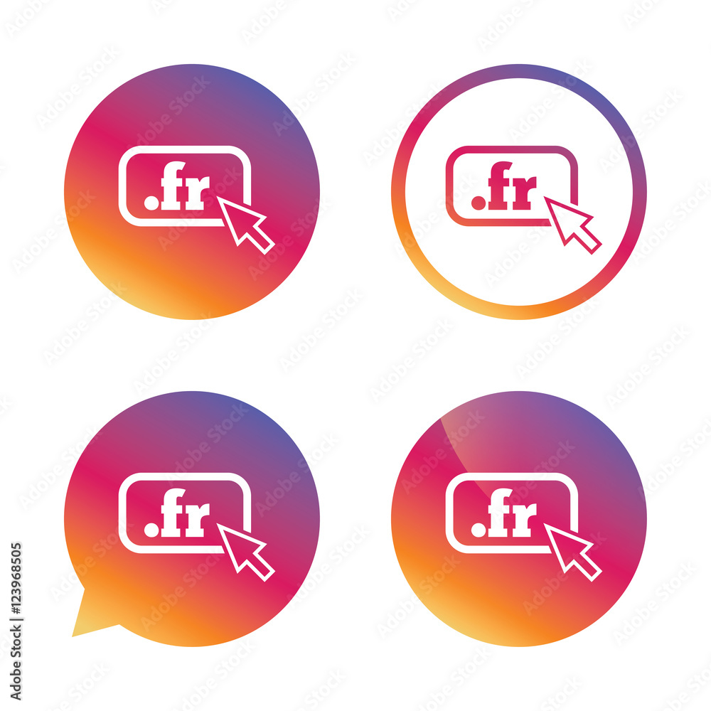 Domain FR sign icon. Top-level internet domain. Domain FR sign icon. Top-level internet domain.