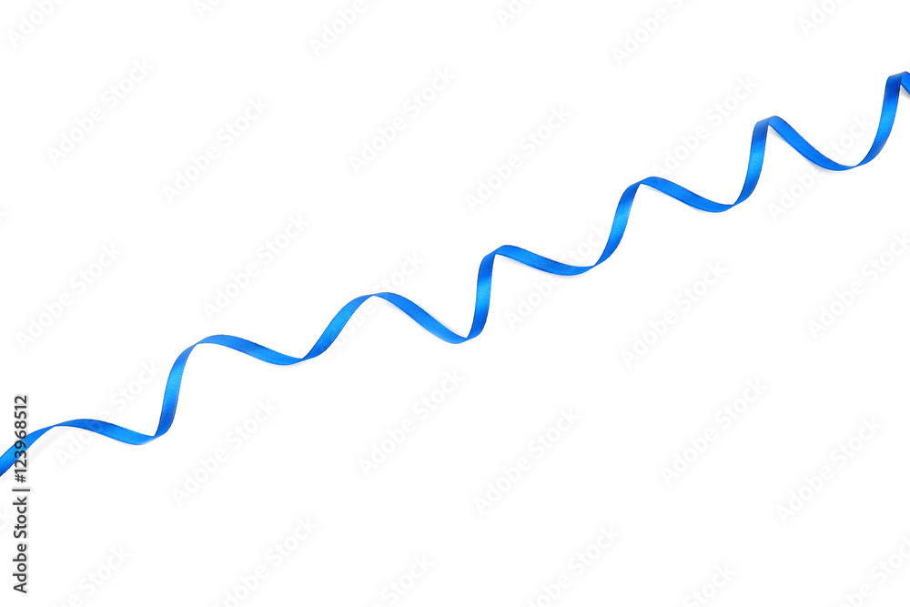Blue ribbon on white background Blue ribbon on white background