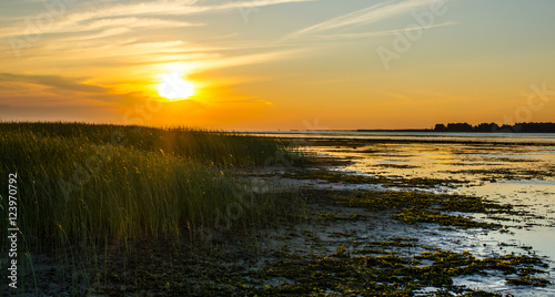 Sunrise on St-Lawrence river photo