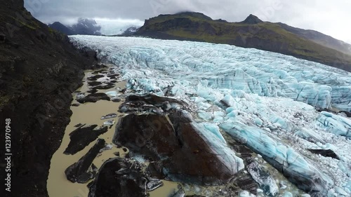 Glacial ice of Hvannadalshnúkur - national park Skaftafell photo