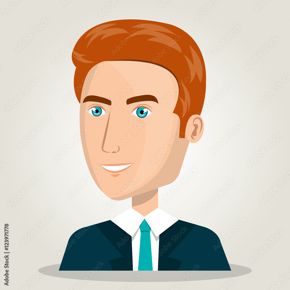 businessman male elegant avatar vector illustration design