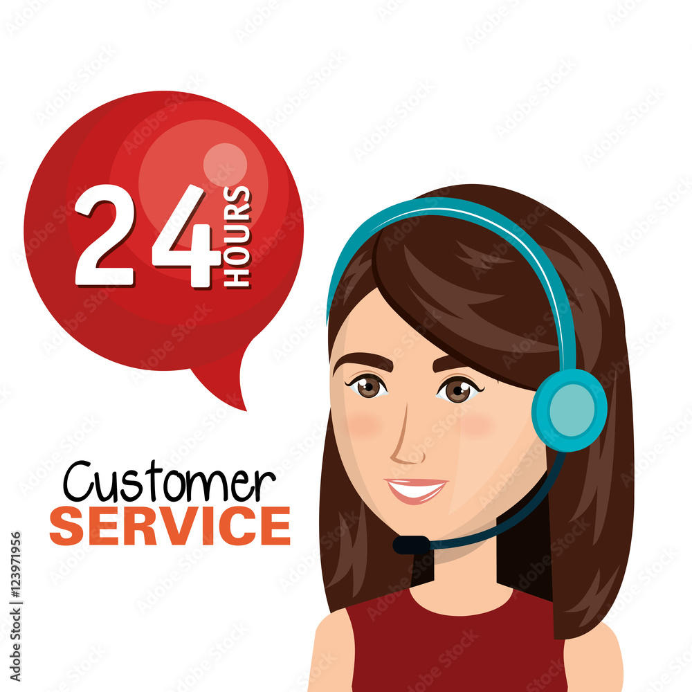 customer service agent working online vector illustration design customer service agent working online vector illustration design