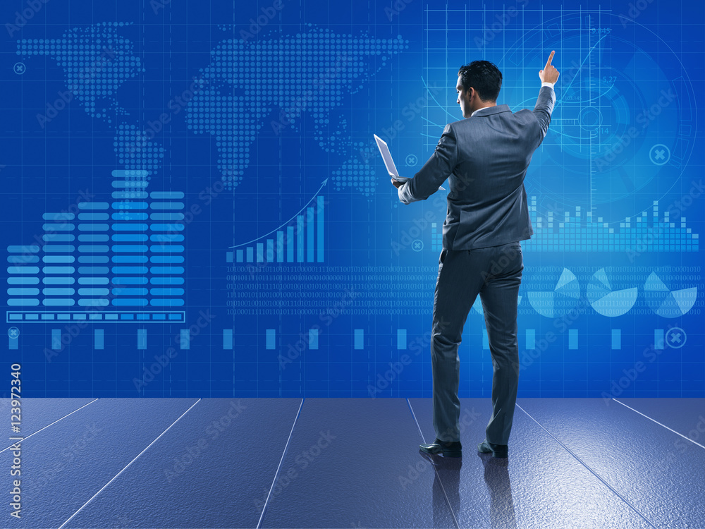 Businessman in stock exchange trading concept Businessman in stock exchange trading concept