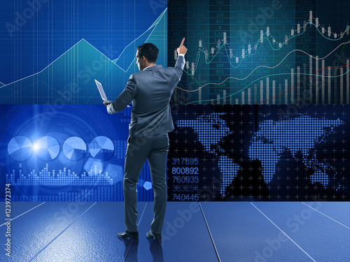 Businessman in stock exchange trading concept