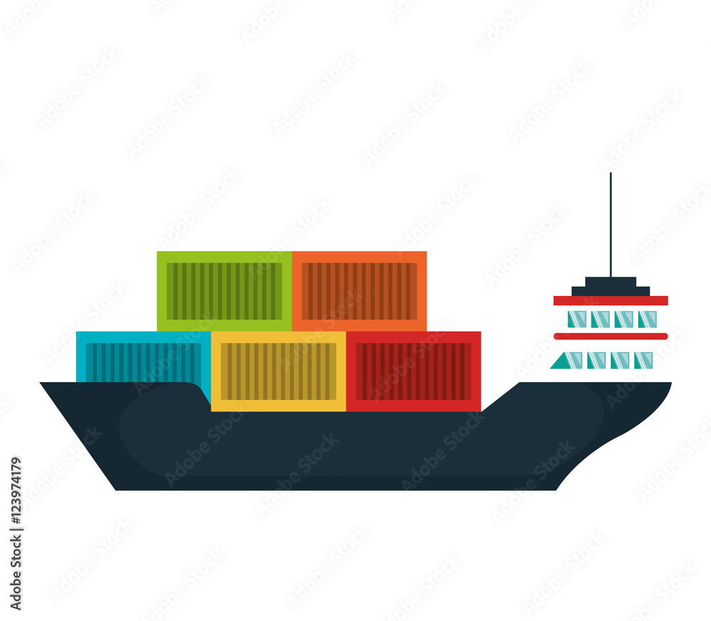 cargo ship delivery service vector illustration design