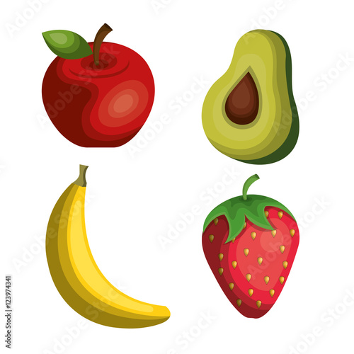set nutritive food isolated icons vector illustration design