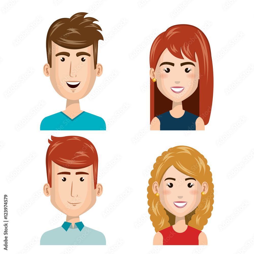 young people set avatars vector illustration design young people set avatars vector illustration design