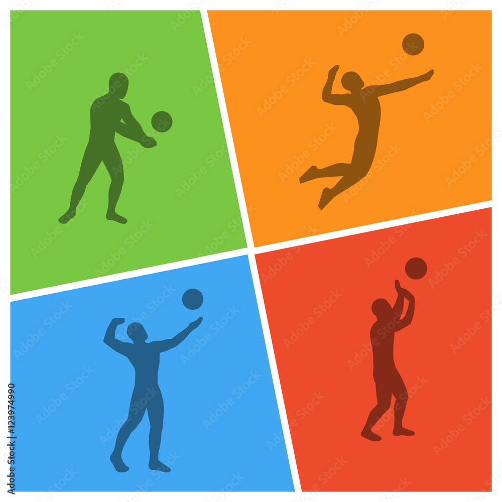 Modern vector illustration for volleyball.