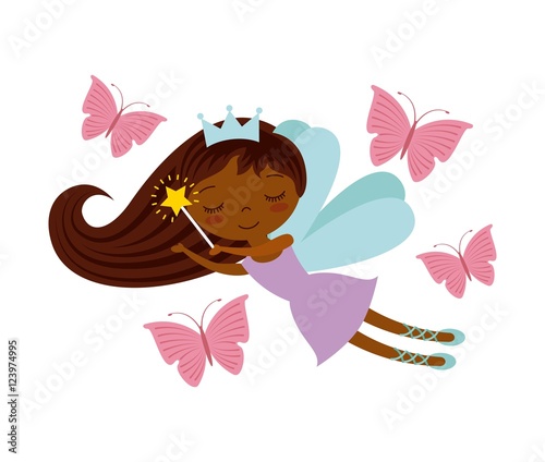 cute little fairy character vector illustration design