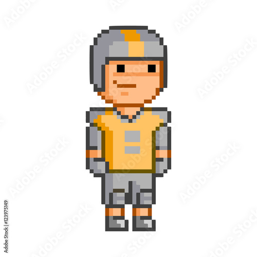 Vector pixel art american football player