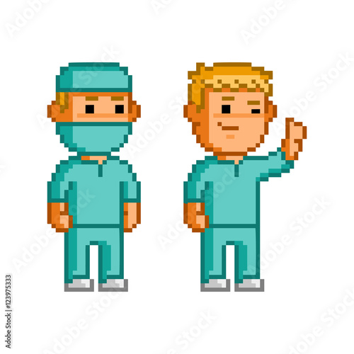 Vector 8 bit pixel surgeon for game.